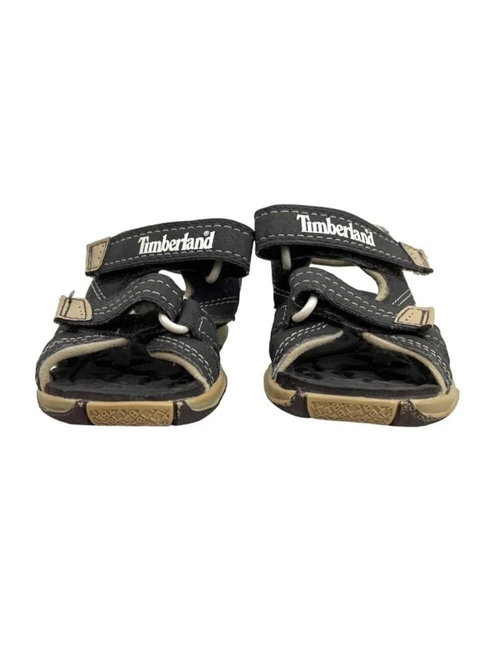 Timberland Toddler Black & Tan Sandals Size 5 Mad River 2-strap VGUC